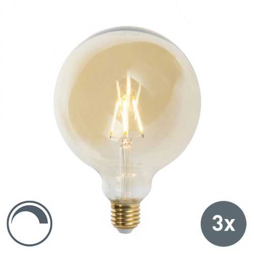 Sada 3 stmívatelných LED žárovek E27 G125 goldline 2200K