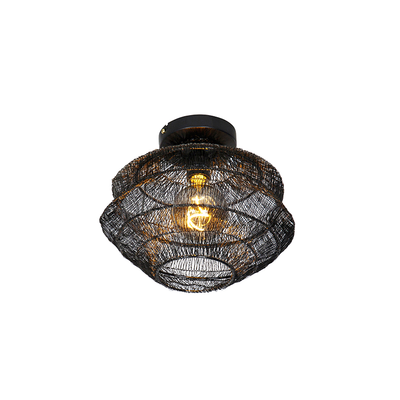 Oosterse plafondlamp zwart 25 cm - Vadi