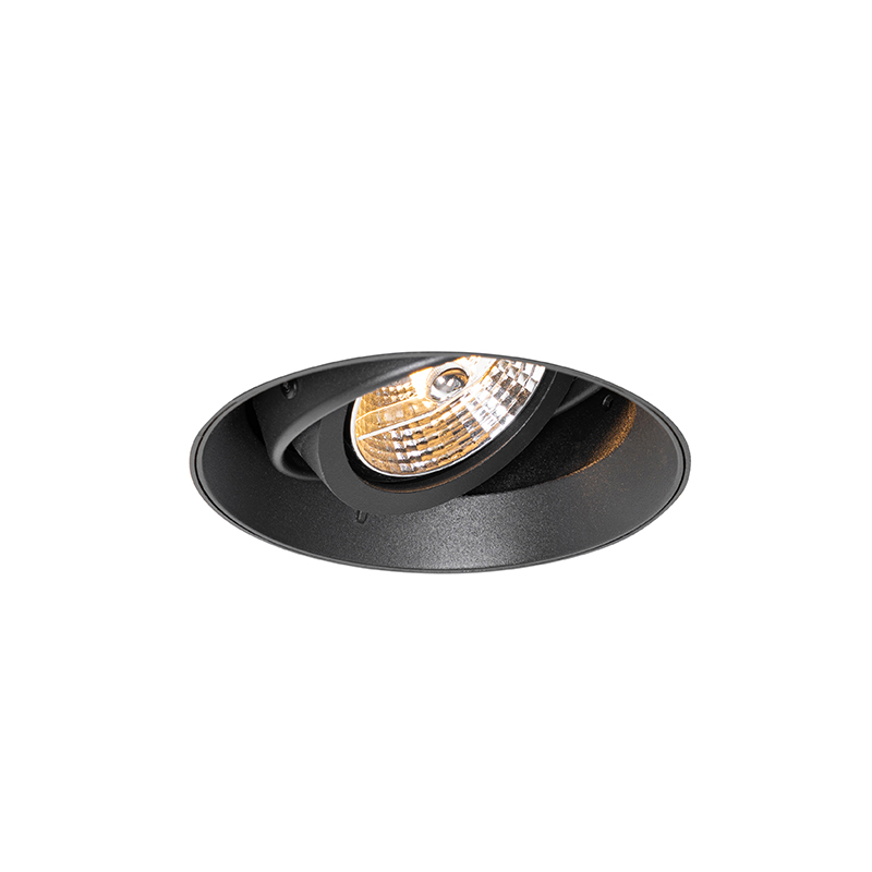 Moderne inbouwspot zwart GU10 AR70 rond trimless - Oneon