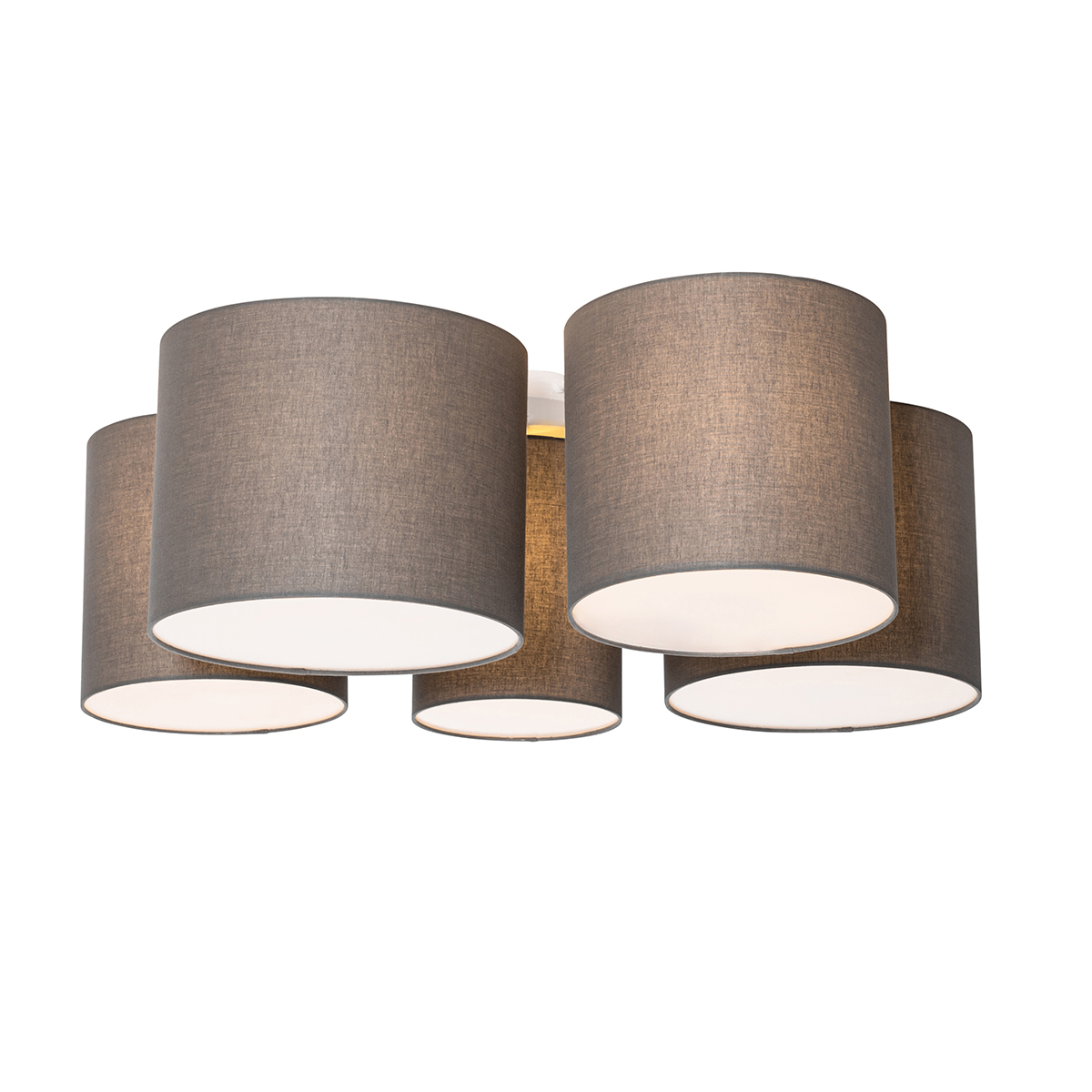 Moderne plafondlamp taupe 5-lichts - Multidrum