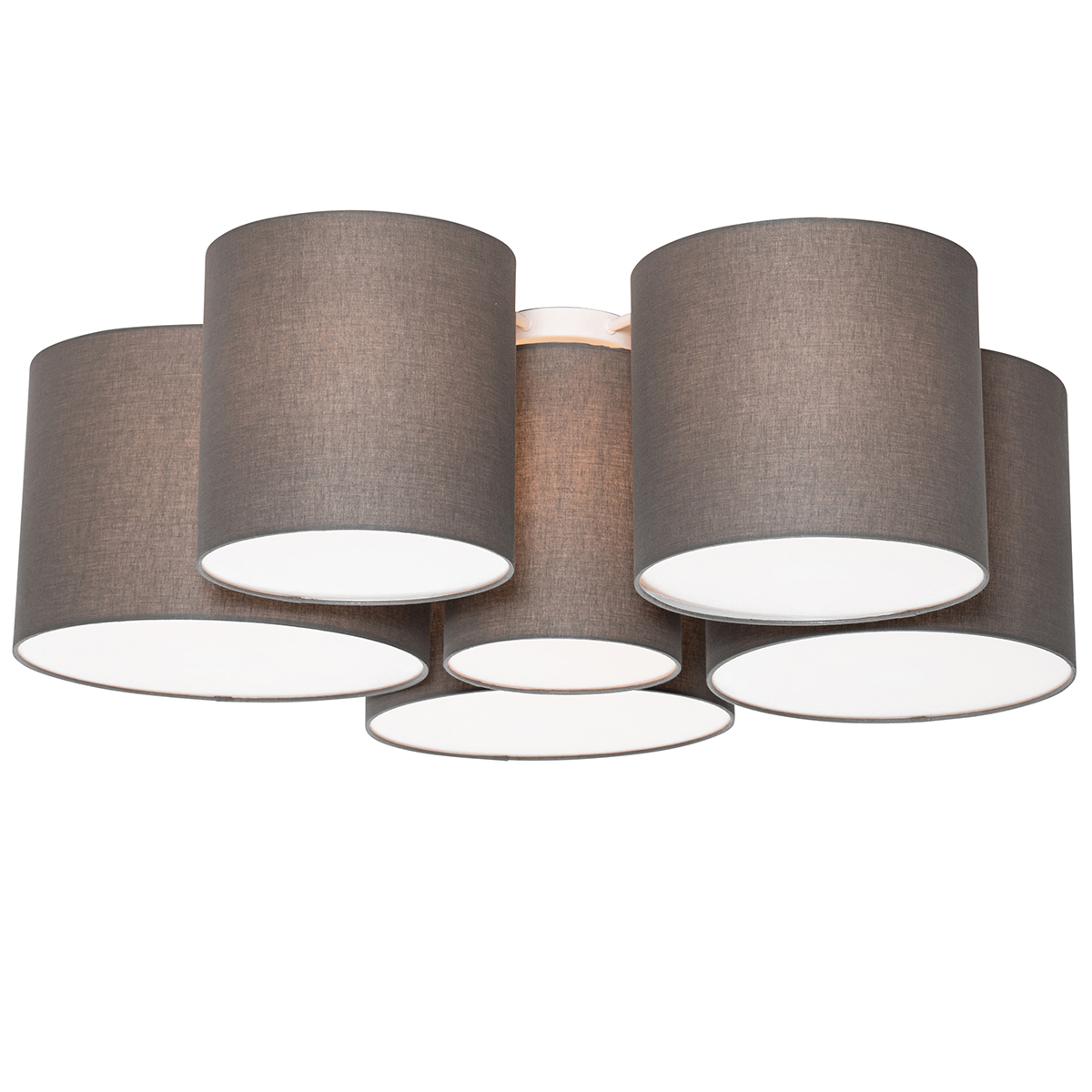 Moderne plafondlamp taupe 6-lichts - Multidrum