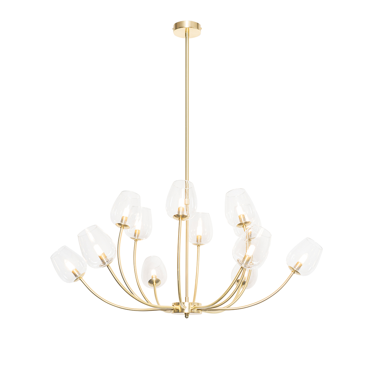 Klassieke hanglamp goud met glas 12-lichts - Elien