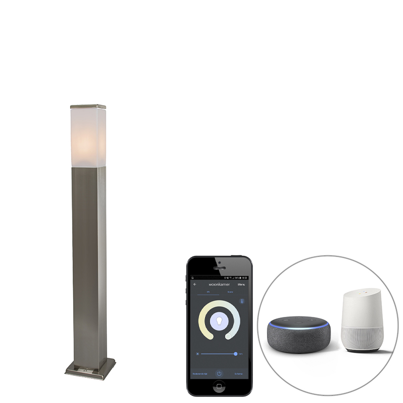 Smart buitenlamp 80 cm staal incl. Wifi P45 - Malios