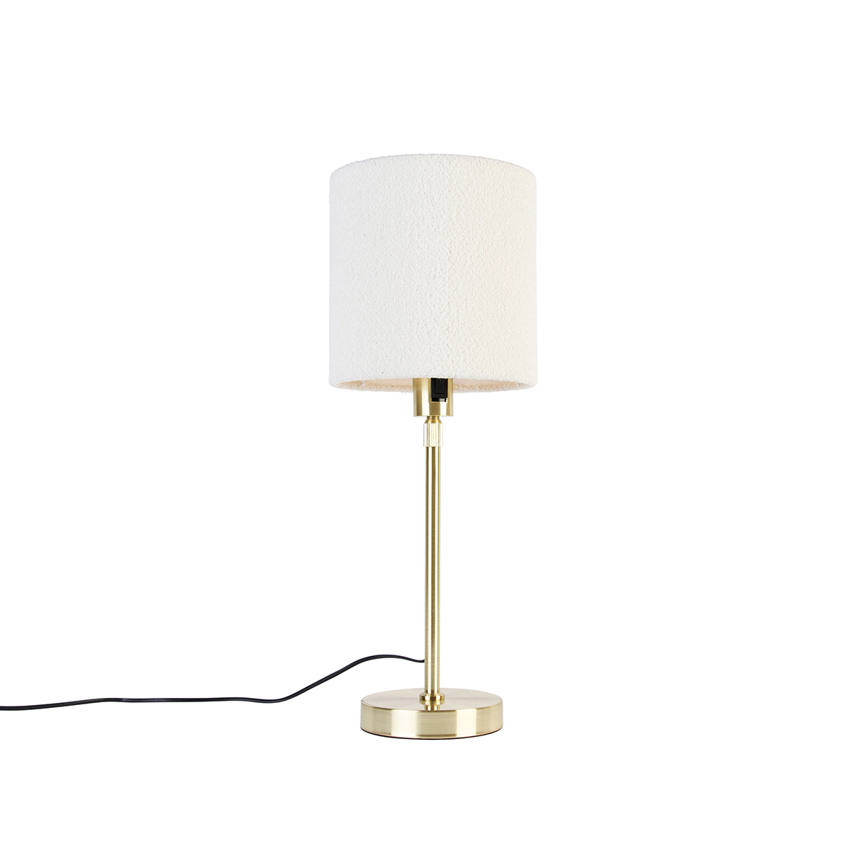 Tafellamp goud verstelbaar met boucle kap wit 20 cm - Parte