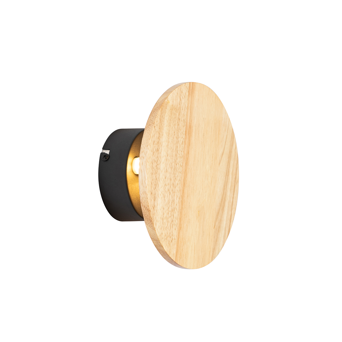 Landelijk wandlamp rond hout - Pulley