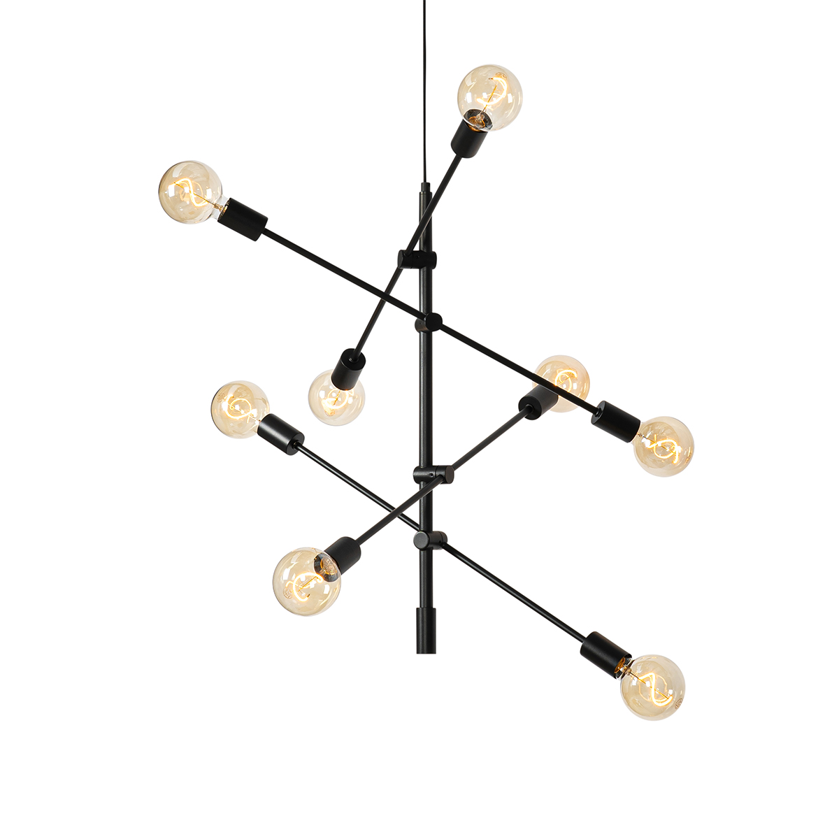 Moderne hanglamp zwart 8-lichts - Sydney