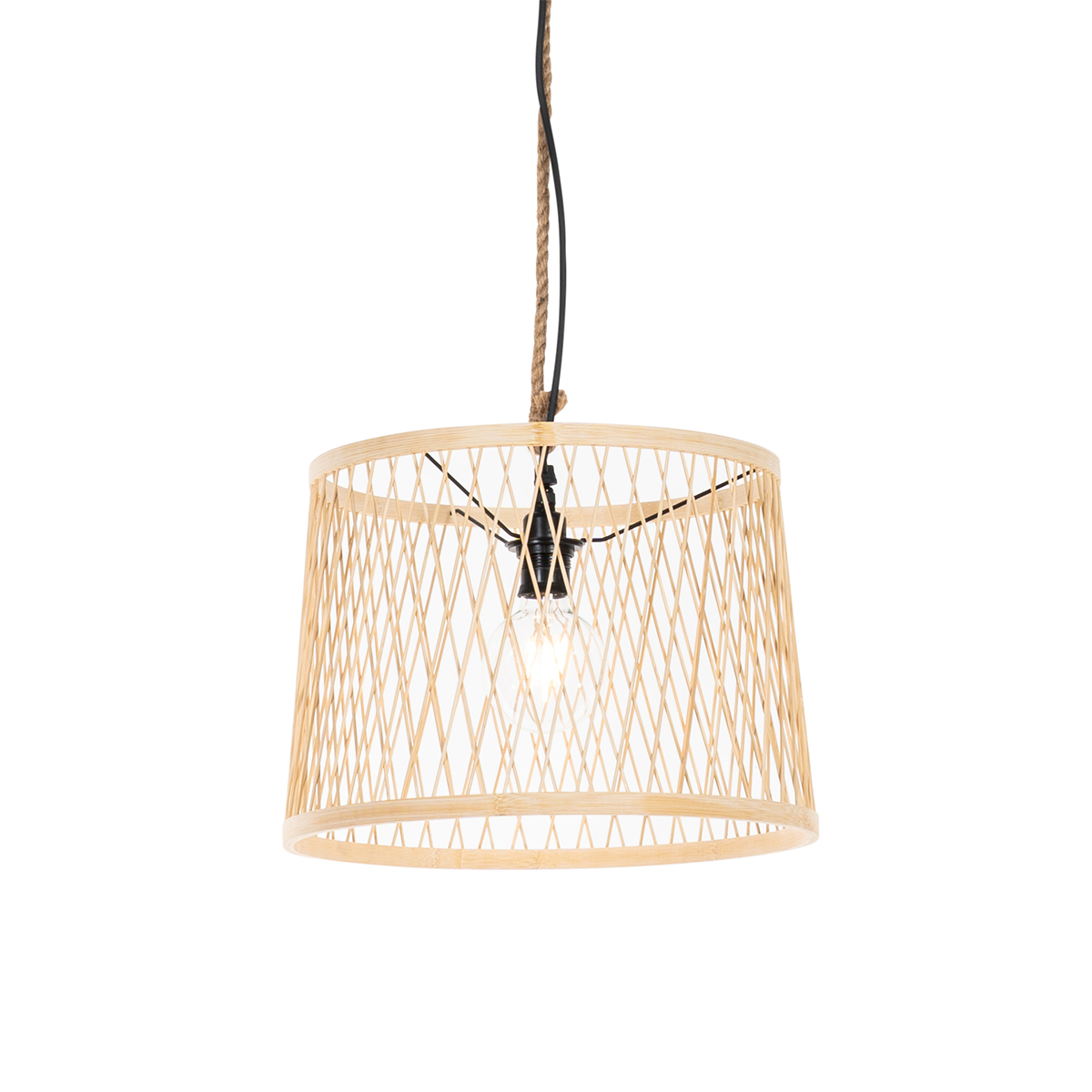 Landelijke buiten hanglamp rotan 40 cm - Calamus