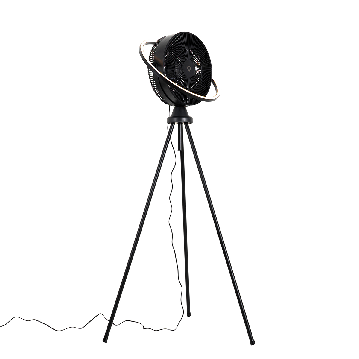 Vloerventilator tripod zwart incl. LED 3-staps dimbaar verstelbaar - Marleen