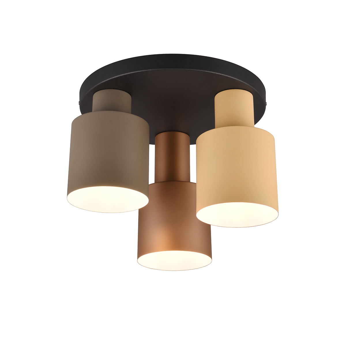 Ceiling lamp bronze with taupe and beige 3-light - Ans