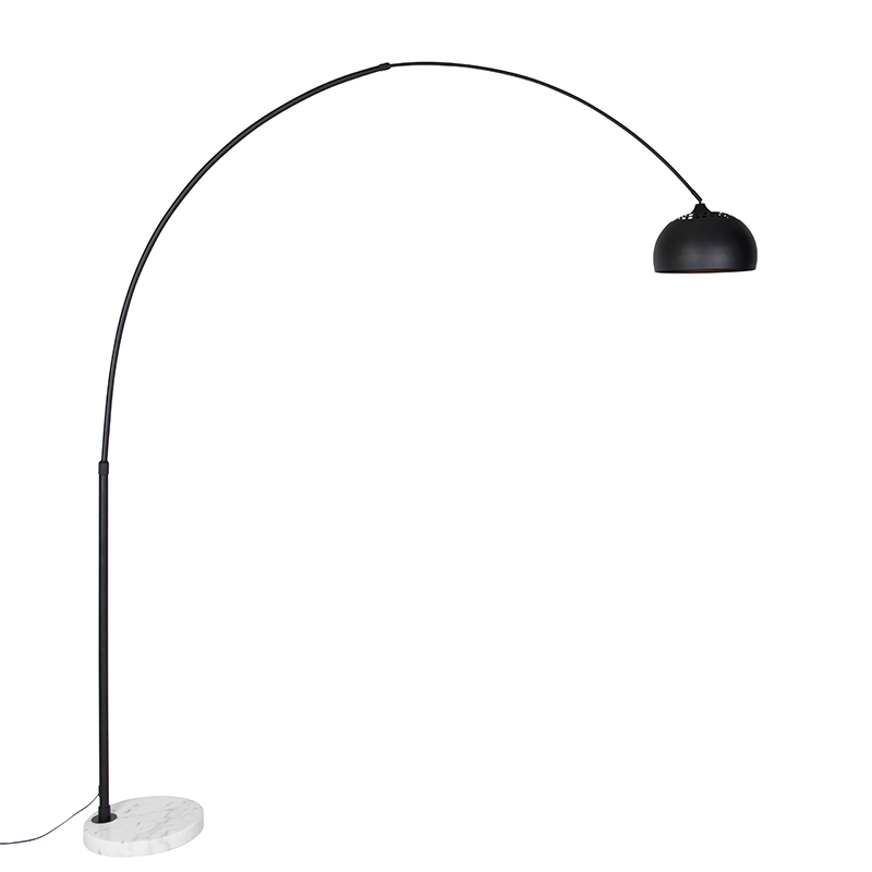 Moderní oblouková lampa černá s bílou nastavitelnou - XXL