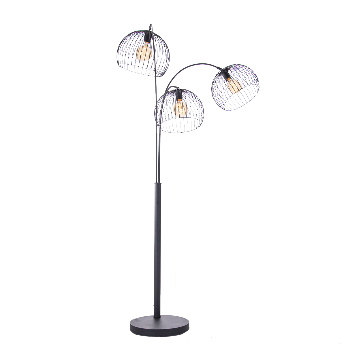 Moderne vloerlamp zwart 3-lichts - Koopa