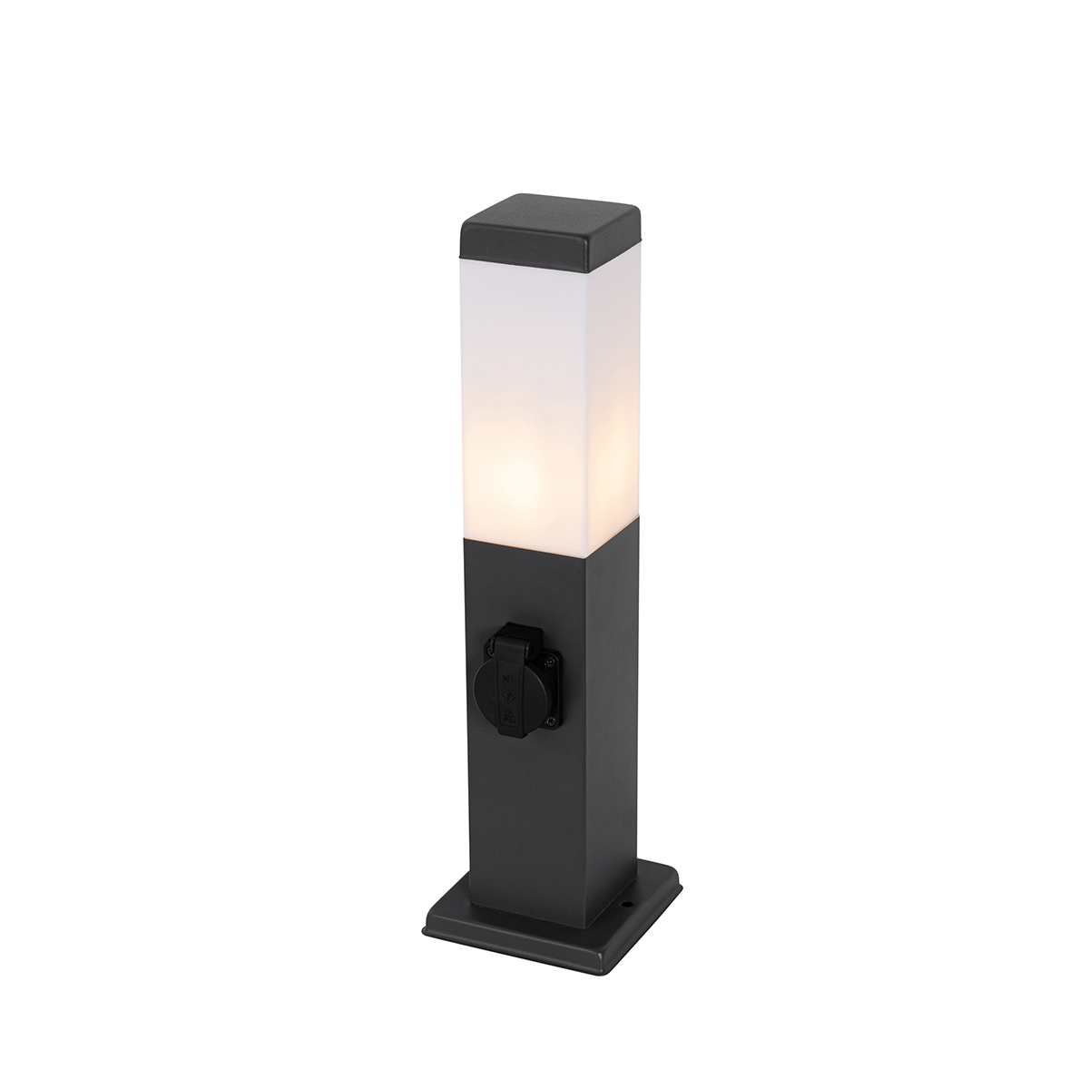 Buitenlamp donkergrijs 45 cm met stopcontact IP44 - Malios