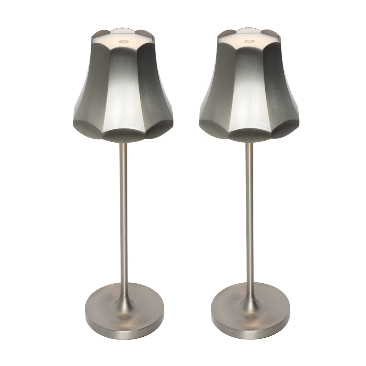 Set van 2 retro tafellampen gunmetal oplaadbaar IP44 - Granny