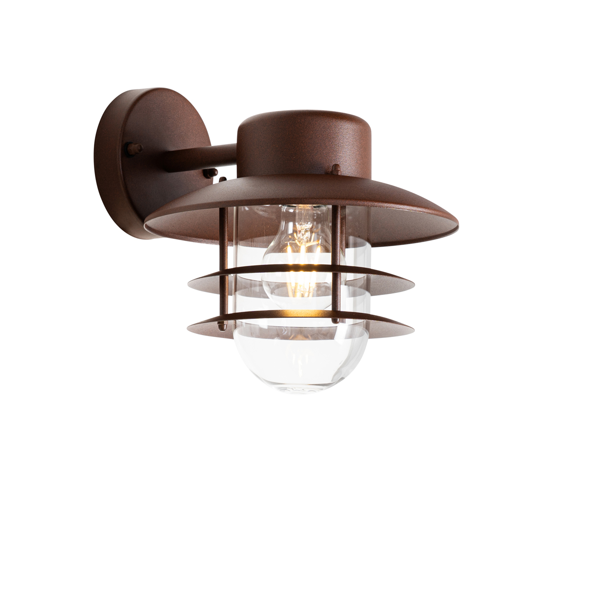 Industriële wandlamp roestbruin IP44 - Shell