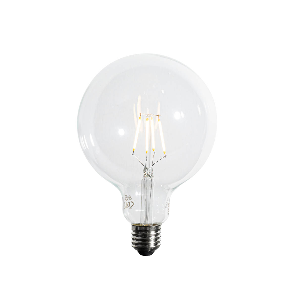 E27 3-staps dimbaar LED spiraal filament G125 4W 450 lm 2700K