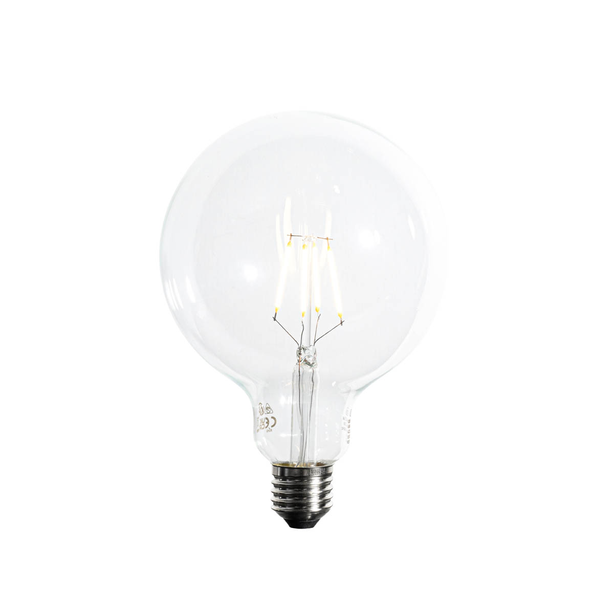 E27 dimbare LED spiraal filament G125 5W 450 lm 2700K