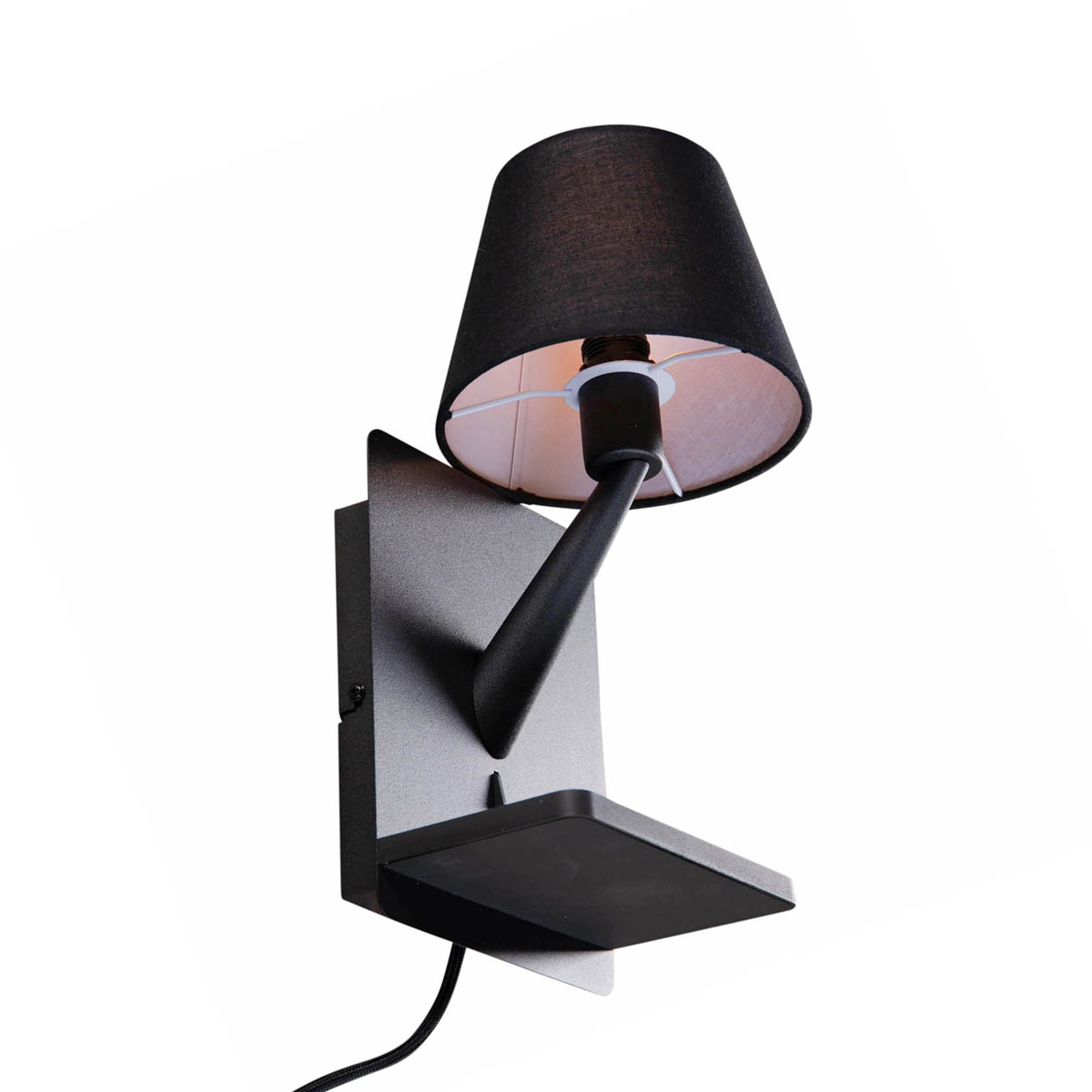 Moderne wandlamp wit met USB-C en inductielader - Comfort