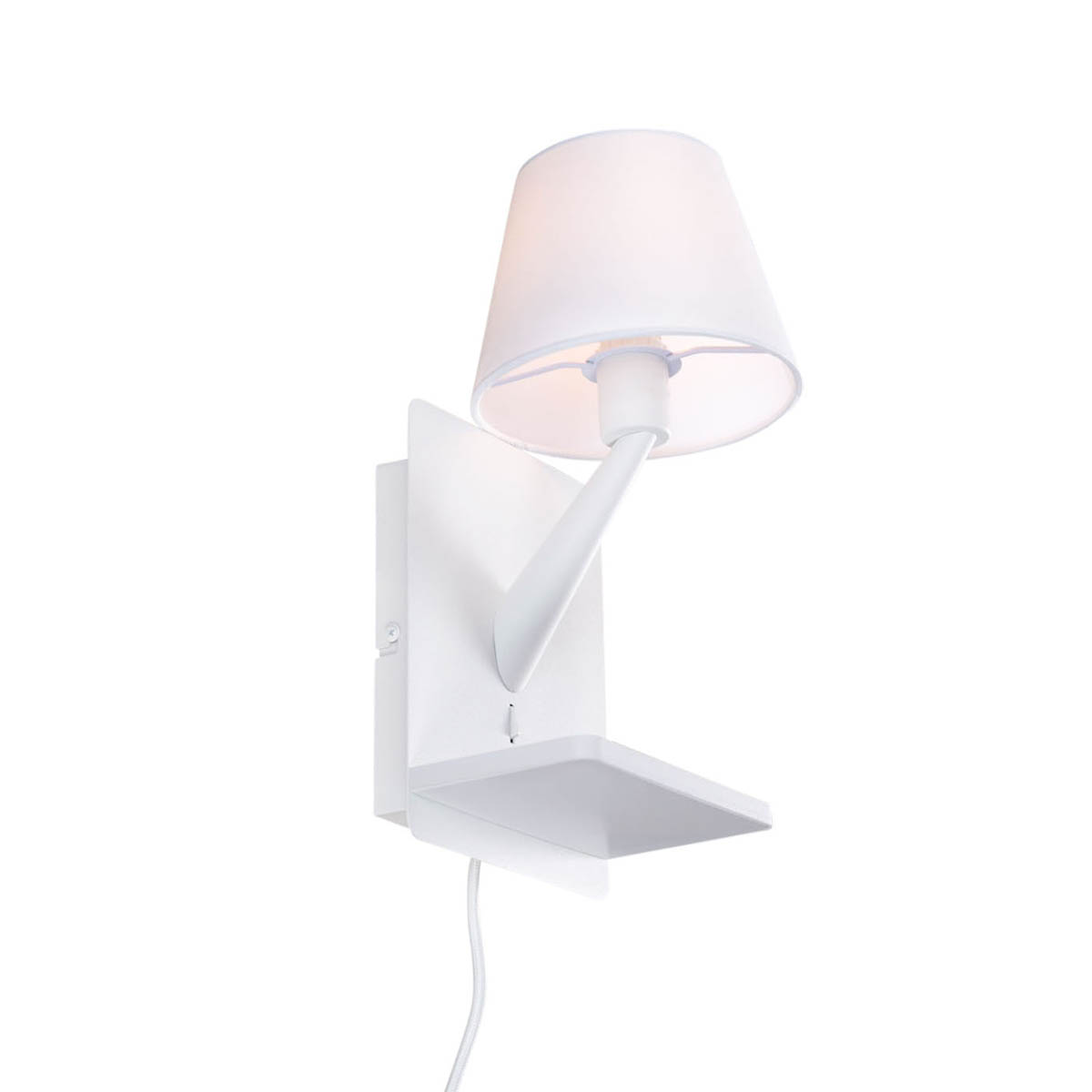 Moderne wandlamp wit met USB-C en inductielader - Comfort