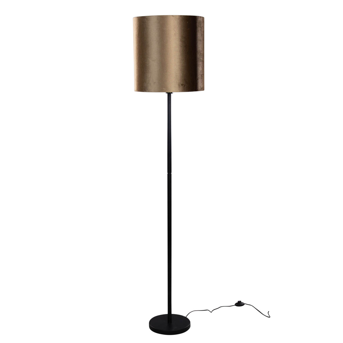 Stojací lampa černá ssametovým stínidlem bronz 40 cm - Simplo